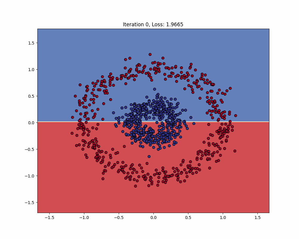 1 Layer Example on Circle dataset